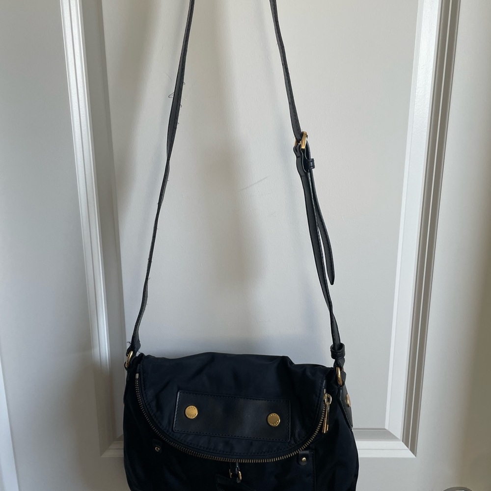 Marc Jacobs Black Crossbody Bag with Gold Hardware